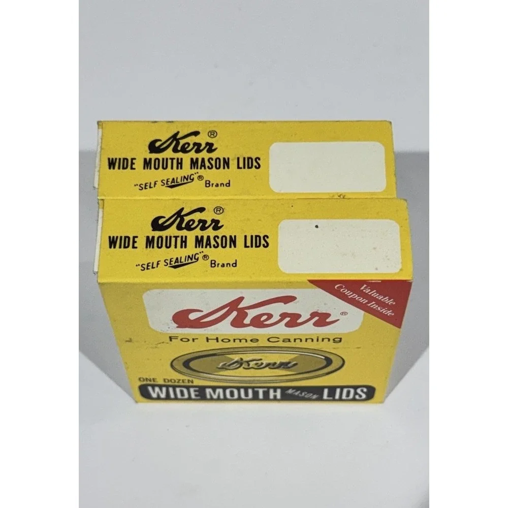 Vintage Kerr Wide Mouth Mason Lids 2‎ Boxes 1 Open Total Of 17 Canning